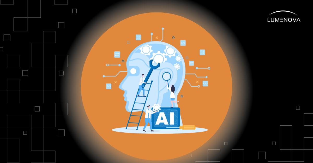 AI governance platform concept with experts managing machine intelligence
